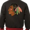 Chicago Blackhawks Black Wool Varsity Jacket