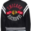 Chicago Blackhawks Printed Logo Black Satin Jacket