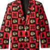 Chicago Blackhawks Red Printed Blazer