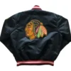 Chicago Blackhawks Snap Black Satin Jacket