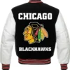 Chicago Blackhawks Varsity Black And White Jacket