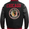 Chicago Blackhawks Wool Black Letterman Jacket