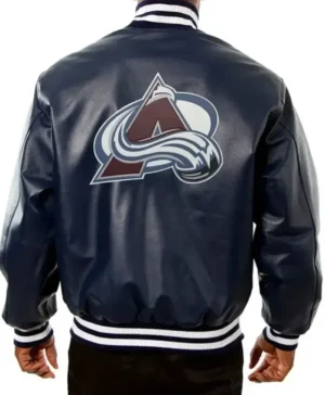 Colorado Avalanche Blue Bomber Leather Jacket