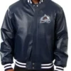 Colorado Avalanche Blue Leather Bomber Jacket