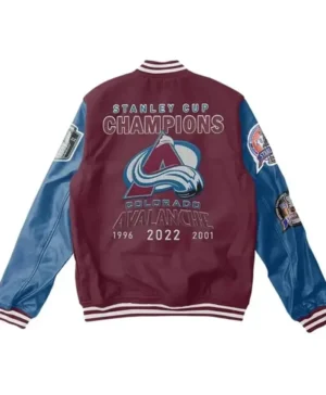 Colorado Avalanche Maroon And Blue Varsity Jacket