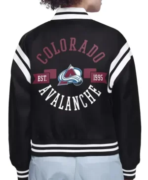 Colorado Avalanche Satin Black Varsity Jacket