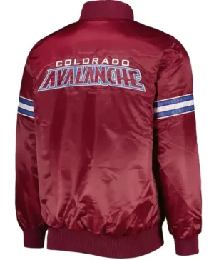 Colorado Avalanche Satin Burgundy Varsity Jacket