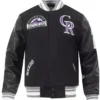 Colorado Rockies Black Wool Varsity Jacket