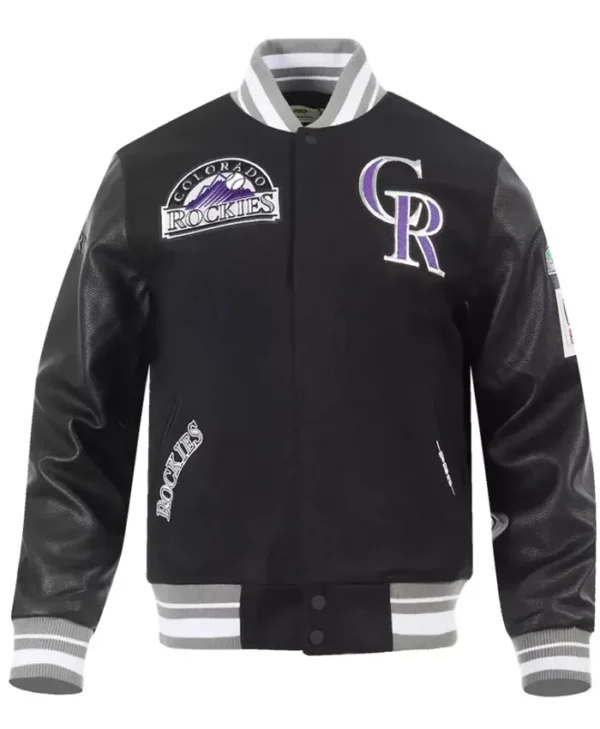 Colorado Rockies Black Wool Varsity Jacket