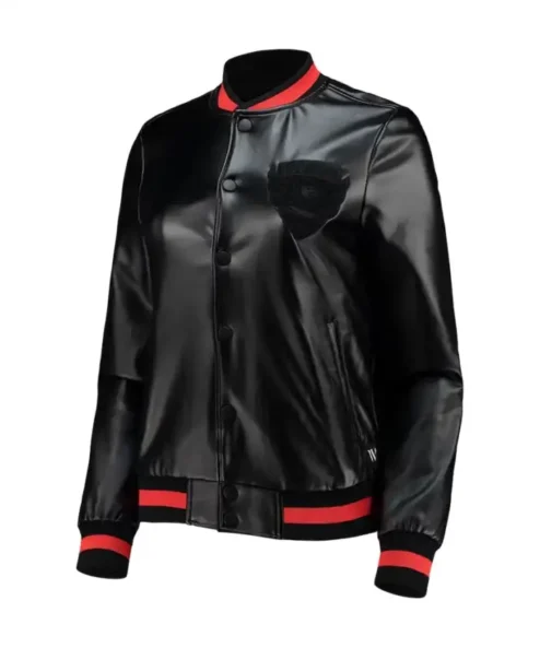 D.C. United Black Leather Varsity Jacket
