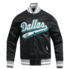 Dallas Stars Black Satin Letterman Varsity Jacket
