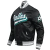 Dallas Stars Black Satin Letterman Varsity Jacket For Sale