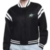 Dallas Stars Printed Logo Satin Letterman Varsity Jacket
