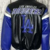 Dodgers Black And Blue Vintage Leather Jacket Back