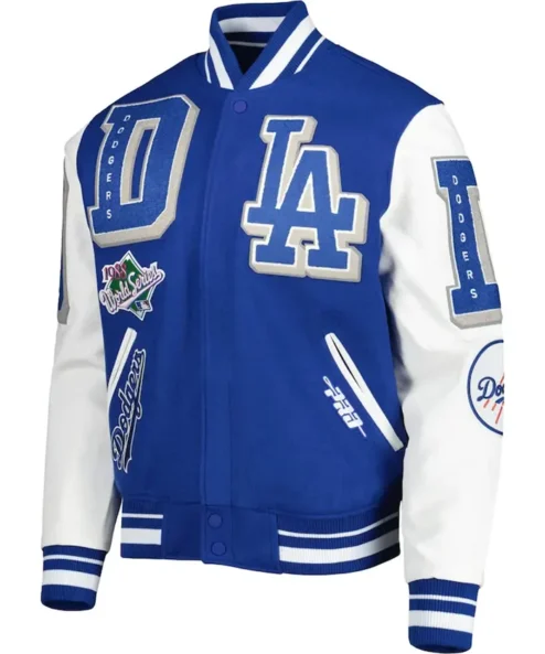 Dodgers Blue And White Letterman Varsity Jacket