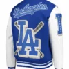 Dodgers Blue And White Letterman Varsity Jacket Back