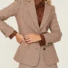 Dope Thief s01 Michelle Taylor Houndstooth Blazer For Women