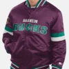 Ducks Purple Full Snap Satin Varsity Jacket
