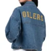 Edmonton Oilers Blue Denim Trucker Jacket Back