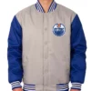 Edmonton Oilers Gray And Blue Bomber Jacket