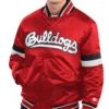 Fresno State Bulldog Home Game Red Satin Varsity Jacket