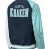 Greenfelder Seattle Kraken Full Snap Varsity Jacket Back