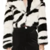 Hayley Lawson Beyond the Gates 2025 Zebra Print Fur Jacket For Sale