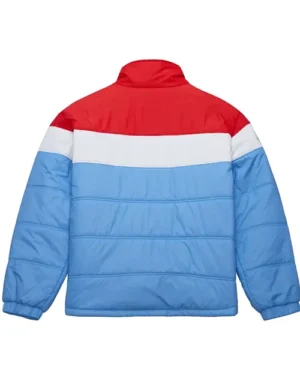 Houston Oilers In The Clutch Blue Puffer Jacket Back