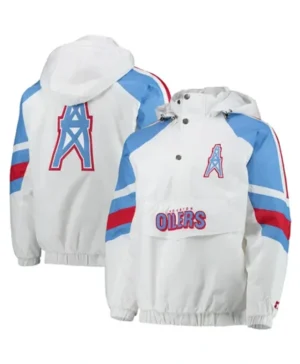 Houston Oilers White Pullover Jacket