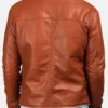 Howard Tan Brown Fur Collar Leather Jacket Back