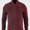 Karl Black Mirror Maroon Suede Jacket