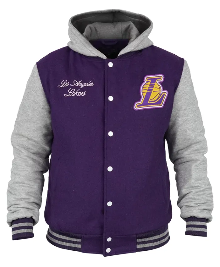 LA Lakers Throwback Prep Purple Varsity Jacket