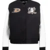 Legros Anaheim Ducks Black And White Varsity Jacket