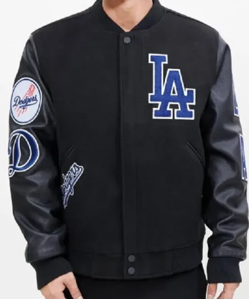 Los Angeles Dodgers Black Wool Varsity Jacket
