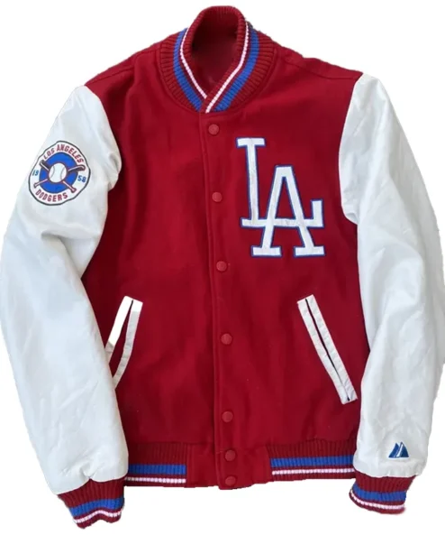 Los Angeles Dodgers Red And White Varsity Jacket