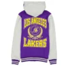 Los Angeles Lakers Throwback Prep Purple Varsity Jacket Back