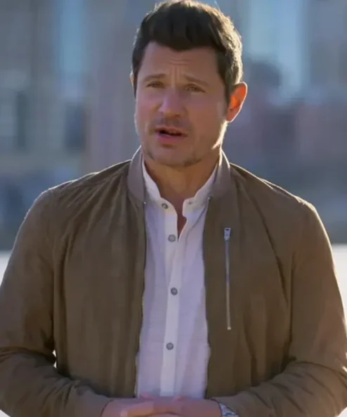 Love Is Blind S08 Nick Lachey Brown Vintage Bomber Jacket