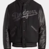 MLB Dodgers Black Wool Varsity Jacket