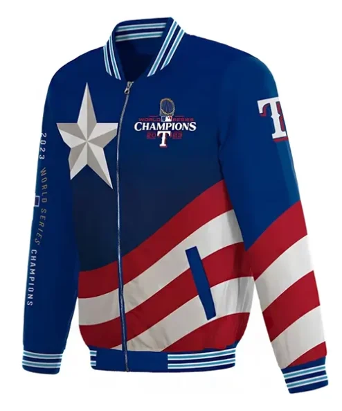 MLB Texas Rangers Blue Bomber Jacket
