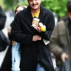 Materialists 2025 Pedro Pascal Black Wool Coat