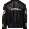 Men’s Arizona Cardinals Full Snap Black Vegan Leather Jacket