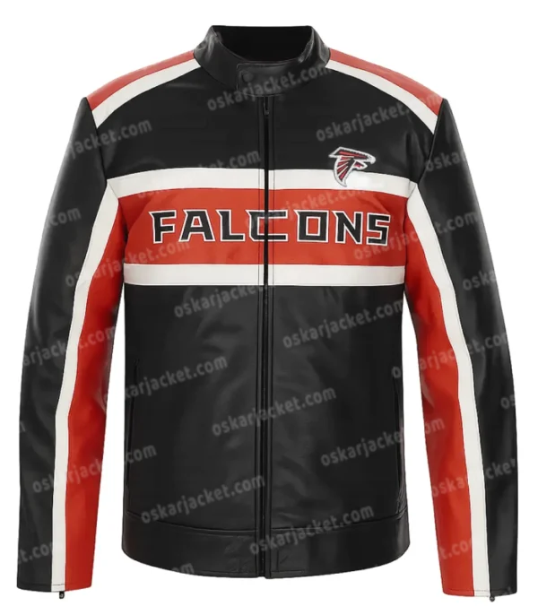 Men's Atlanta Falcons Biker Leather Jacket