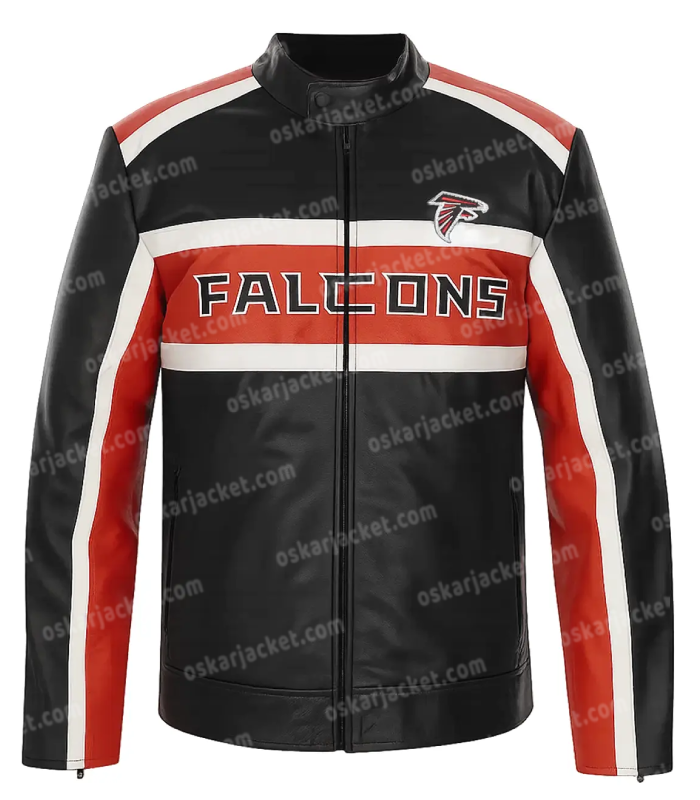 Men's Atlanta Falcons Biker Leather Jacket