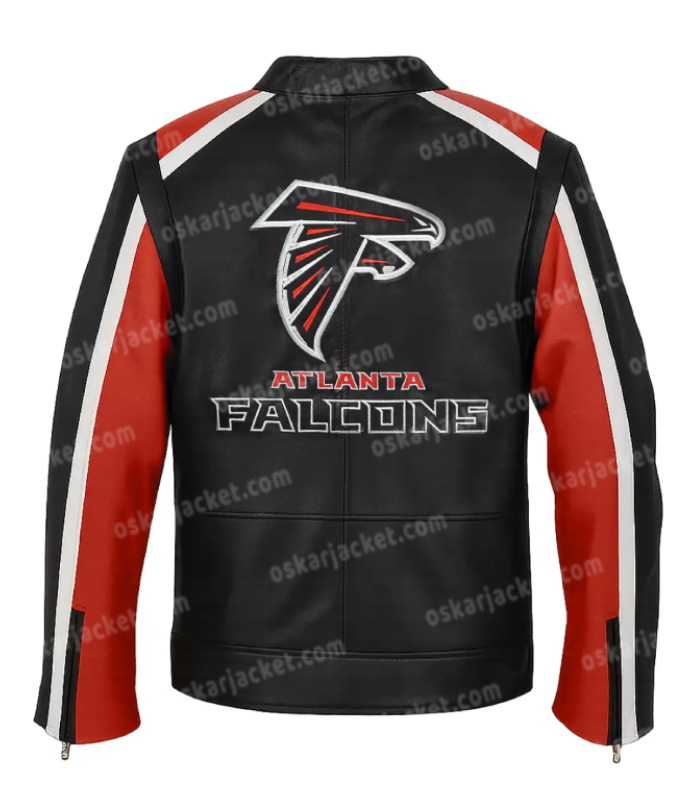 Men's Team Atlanta Falcons Full-Zip Leather Biker Jacket