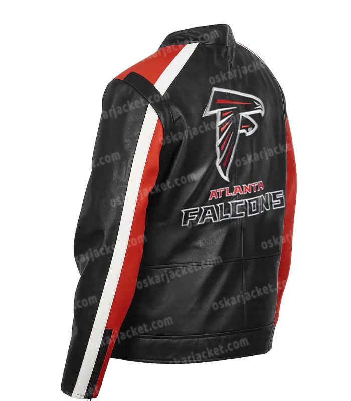 Men's Team Atlanta Falcons Leather Biker Jacket