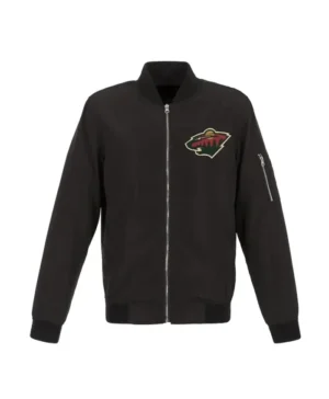 Minnesota Wild Black Vintage Bomber Jacket