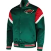 Minnesota Wild Satin Full-Snap Varsity Jacket