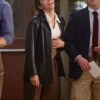 NCIS Origins S01 Cecilia Dominguez Brown Leather Coat