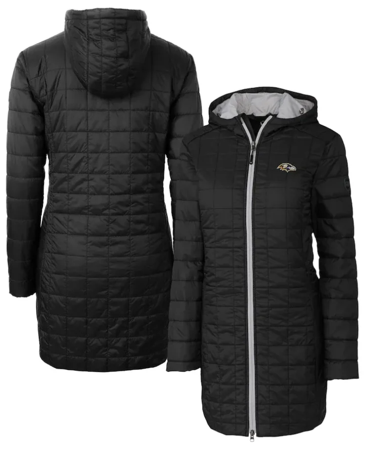 NFL Denver Broncos Rectangular Quilted Long Puffer Coat