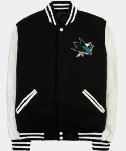 NHL San Jose Sharks Black And White Varsity Jacket